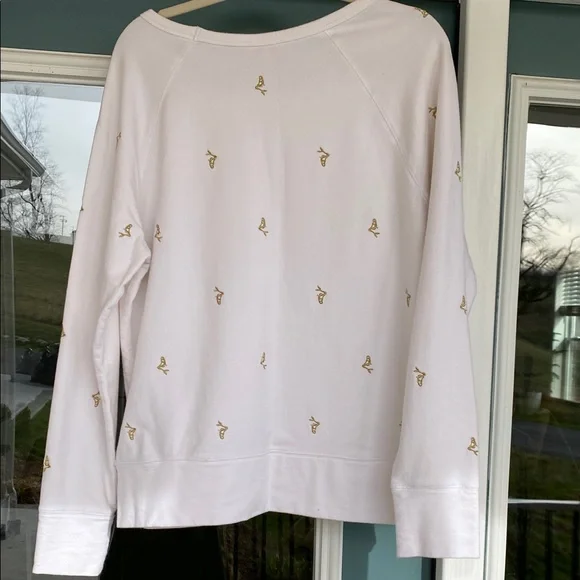Lilly Pulitzer white Sweatshirt with Gold mermaid Embroidered Motifs - Picture 2 of 7